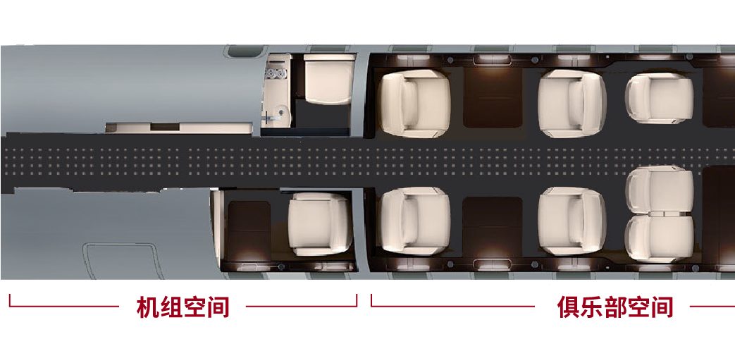 维思达公务机环球7500全球首架内设四个生活空间的公务机